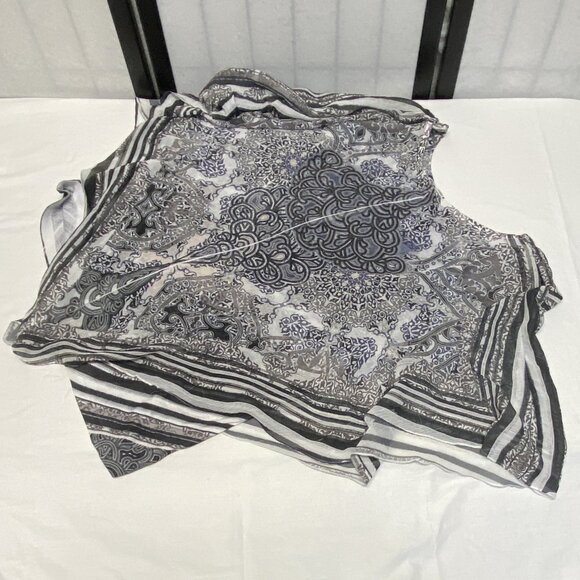 World Unity 2 Piece Set Jeweled Sheer Flutter Batwing Overblouse & Tank Black XL - Picture 11 of 14